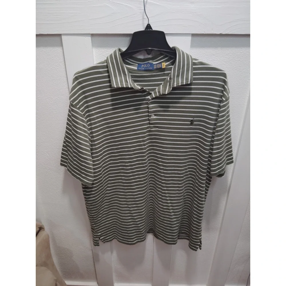 Polo Ralph Lauren Green Striped Polo Shirt 2XL